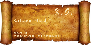 Kalaper Ottó névjegykártya